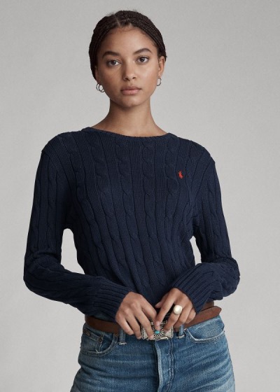 Sueter Polo Ralph Lauren Mujer Azul Marino - Cable-Knit Cotton - BALIW4632